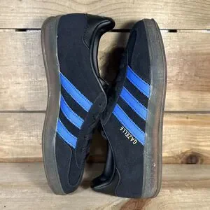 NEW Mens Size 7 - Adidas Gazelle Indoor “Black Blue Gum” Low Top Sneakers JQ2692 adidas Gazelle Indoor Sneakers - Black | Free Shipping with  main image 2